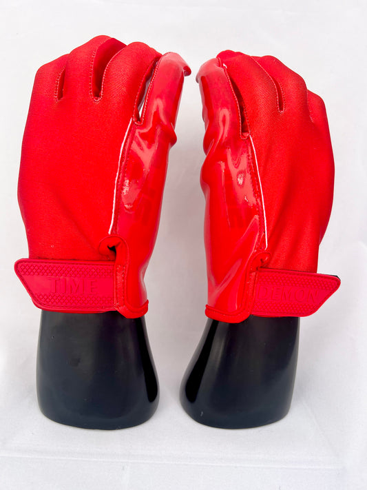 Demon Time Football Gloves (Red)