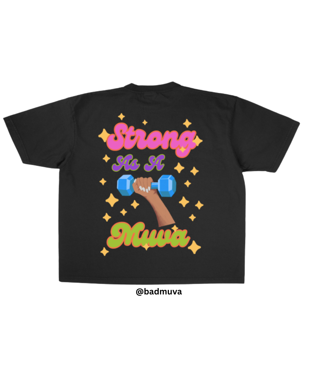 Strong As A Muva Heavy Weight Oversized Tee (Charcoal Grey)